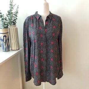 & Other Stories Black & Red Star Print Button Up